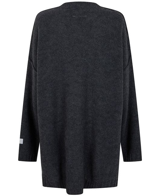 MM6 by Maison Margiela Blue Mélange Oversized Vneck Knit Sweater