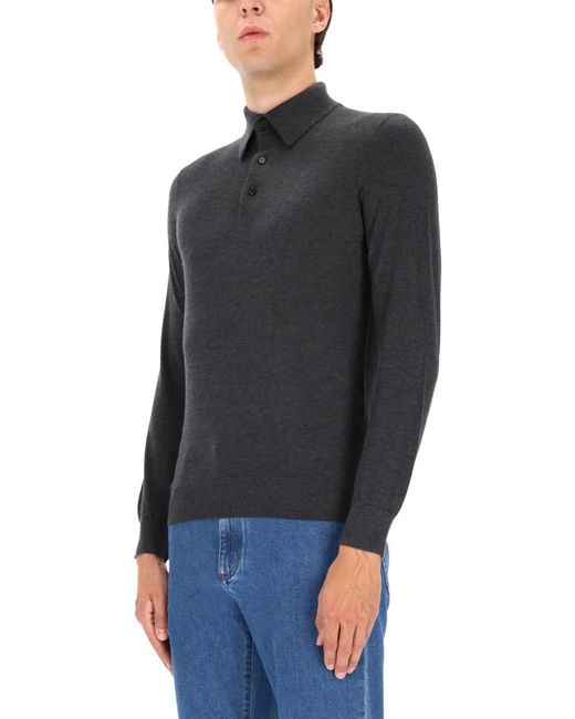Zegna Black Cashmere Polo Shirt for men