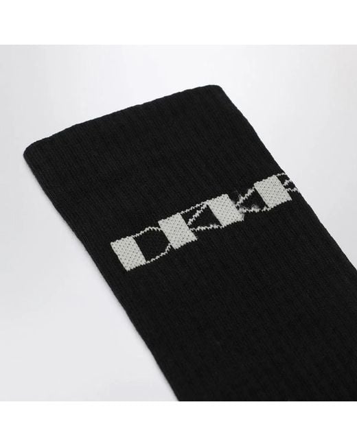 Rick Owens Black Cotton Socks With Logo for men
