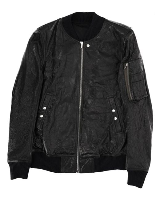 Rick Owens Black Bomber Jacket "Classic Flight" for men