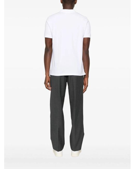 Maison Kitsuné White Maison Kitsuné Fox Head Cotton Polo Shirt for men