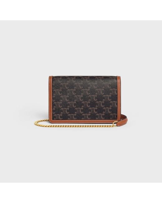 Céline Black Margo Canvas Wallet On Chain