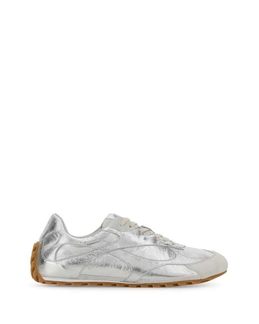 Bottega Veneta White Leather And Suede Orbit Sneakers for men