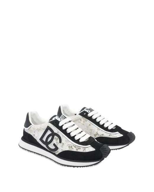 Dolce & Gabbana White Dolce & Gabbana Lace Sneakers