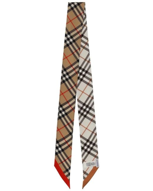 Burberry Metallic Sciarpa Sottile "Check"