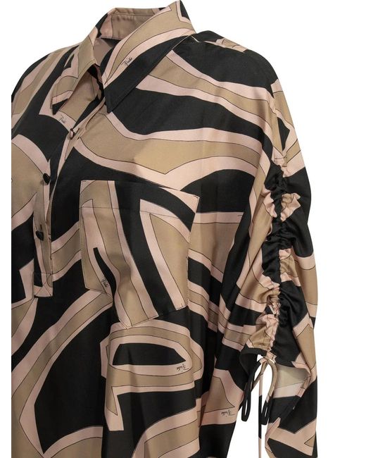 Emilio Pucci Black "Labirinto" Short Kaftan Dress