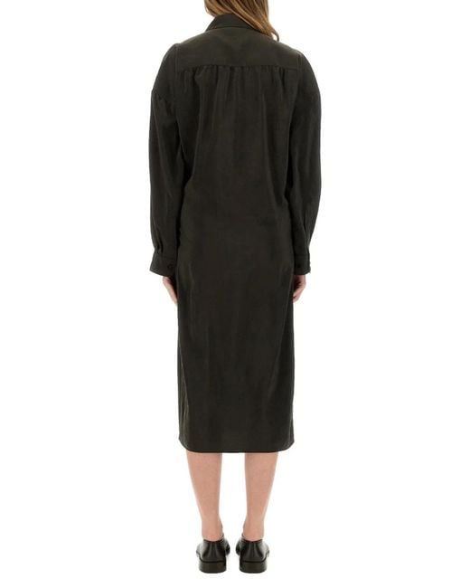 Lemaire Black "Straight Collar Twisted" Dress