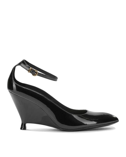 Pinko Black Leather Heeled Shoes