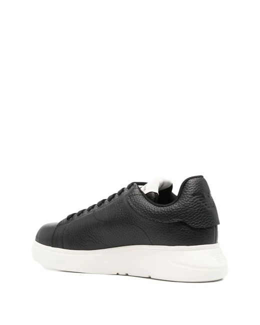 Emporio Armani Black Leather Sneakers for men