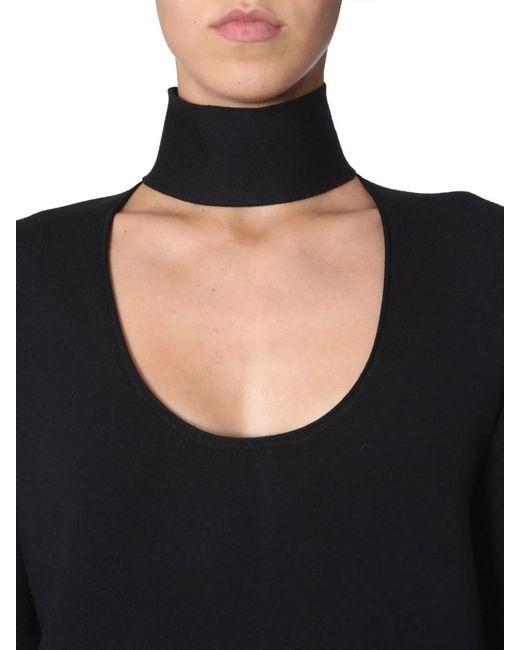 Bottega Veneta Black Embellished Gathered Jersey Midi Dress