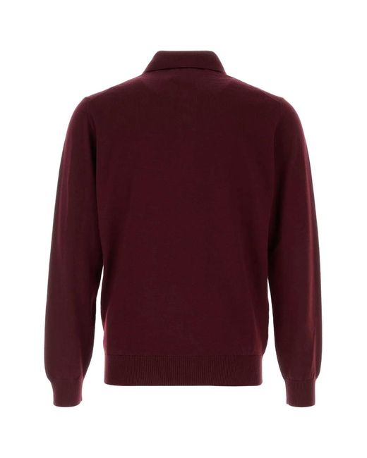 Fendi Red Stretch Wool Polo Shirt for men