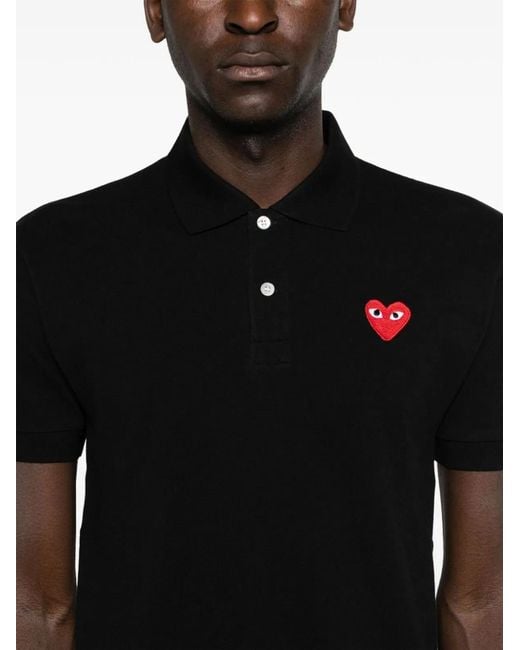 COMME DES GARÇONS PLAY Black Cotton Polo Shirt for men