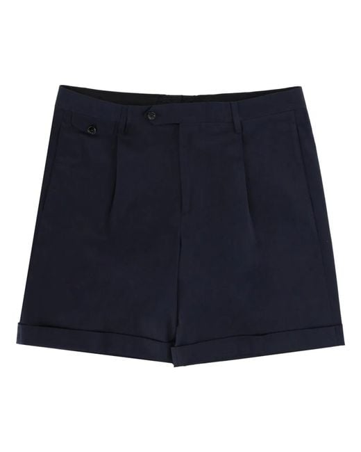 Lardini Blue Cotton Tailored Shorts for men