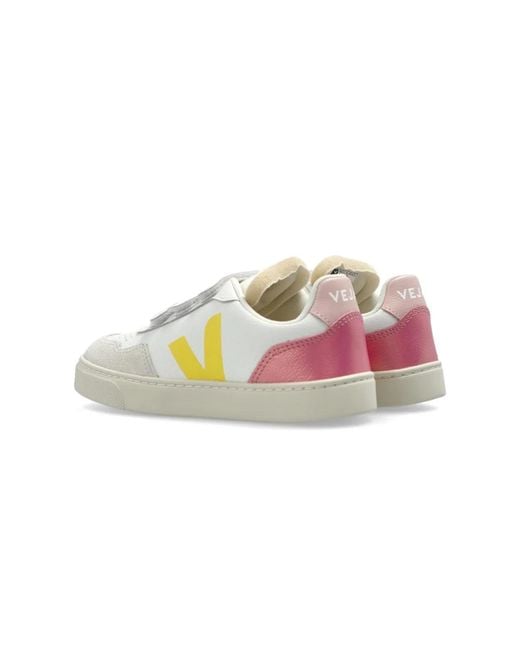 Veja White "V-90" Logo Sneaker