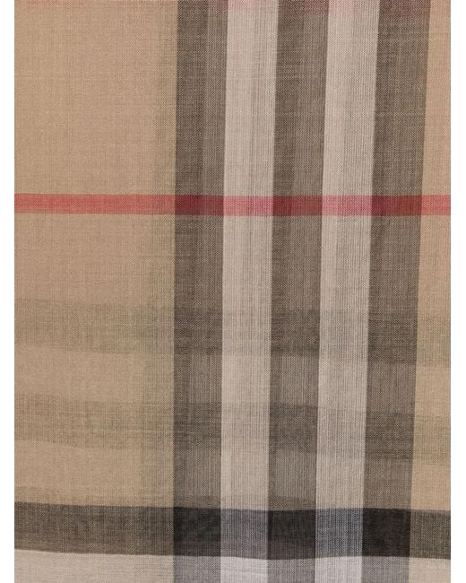 Burberry Natural Embroidered Wool Blend Foulard