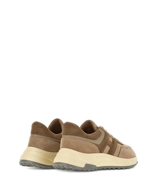 Hogan Brown Multicolour Calfskin Sneaker for men