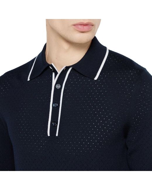 Gucci Blue Long Sleeves Polo for men