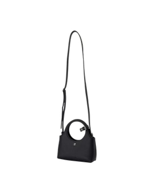 Courreges Black Courregès Calf Leather Handbag