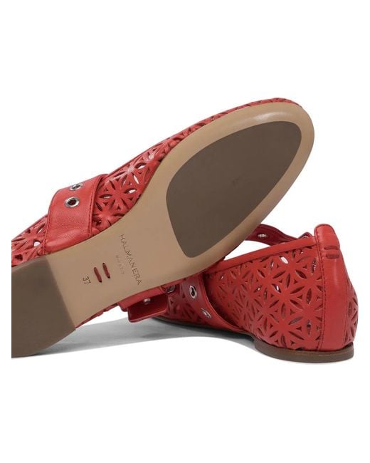 Halmanera Red Leather Ballerinas