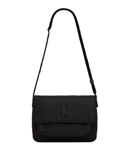Saint Laurent Black Niki Ysl-Plaque Messenger Bag for men