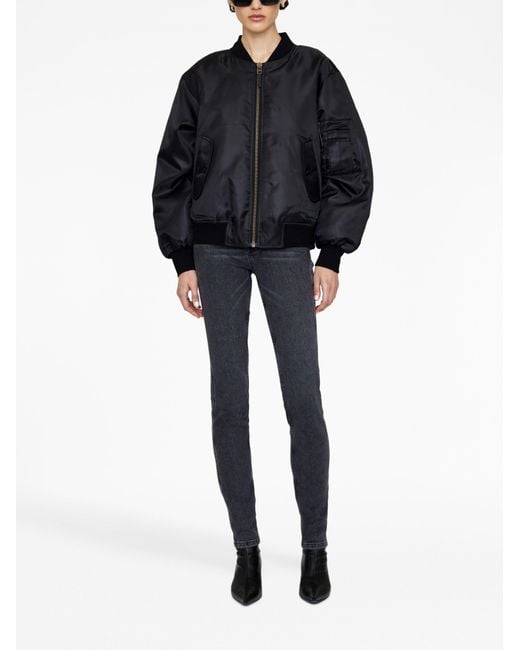 Anine Bing Blue Polyester Bomber Jacket