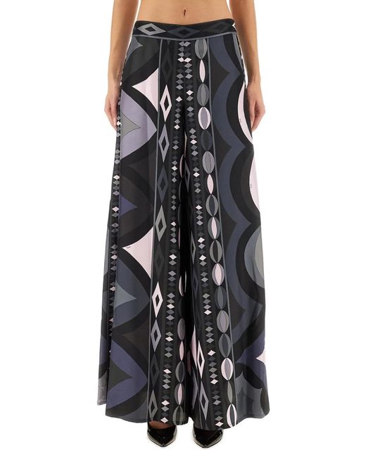 Emilio Pucci Black Pants With Necklace Print