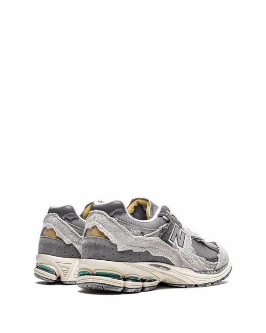 New Balance White Suede Mesh Sneakers