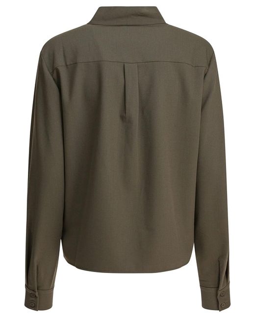 Self-Portrait Green Wool Shirt
