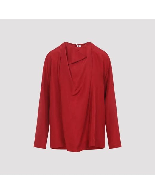Carven Red Draped Top