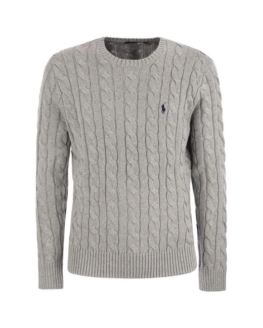 Polo Ralph Lauren Gray Plaited Cotton Jersey for men