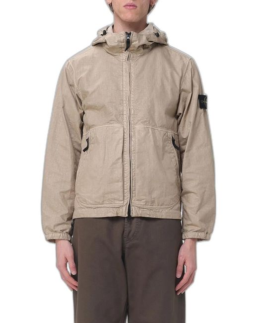 Stone Island Natural Light Zip Hooded Jacket for men