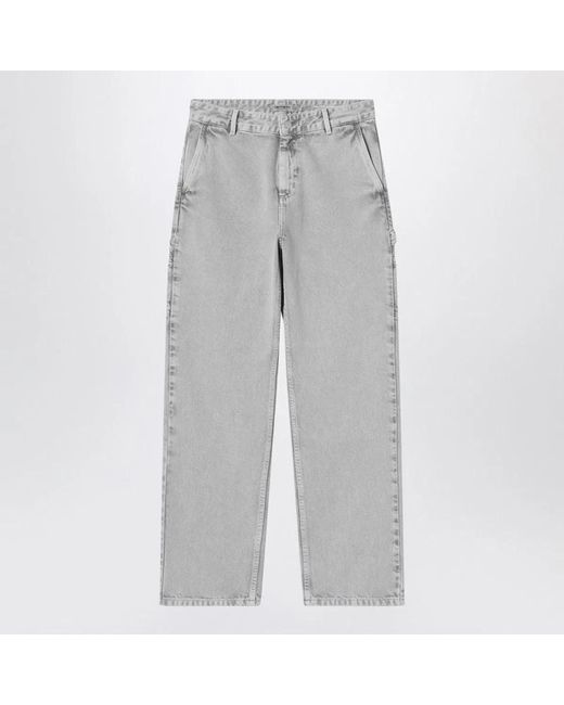 Carhartt Gray Pierce Pant Straight Chalk Wash