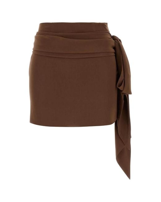 Prada Brown Crepe Mini Skirt