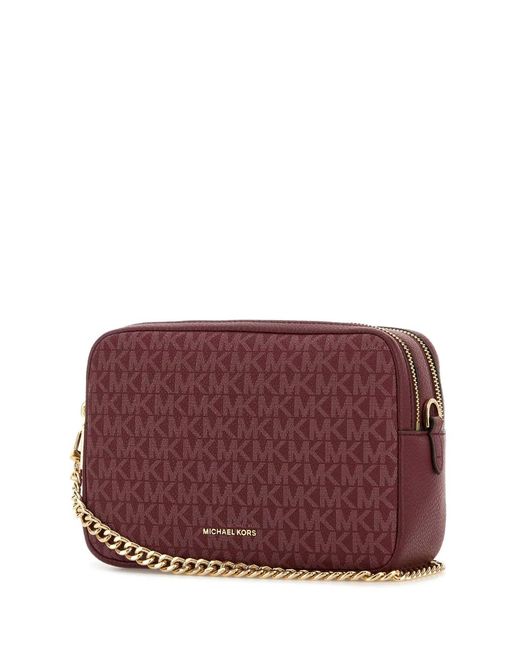 MICHAEL Michael Kors Purple Tyrian Canvas Medium Bryant Shoulder Bag