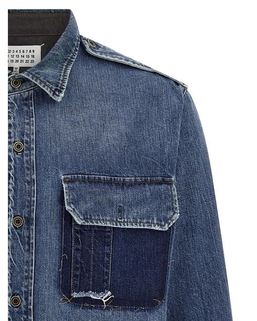 Maison Margiela Blue Denim Shirt for men