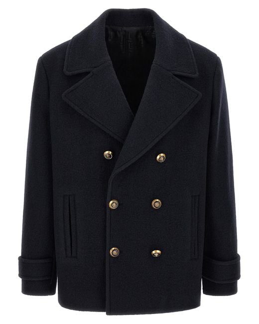 Balmain Blue Wool Caban for men