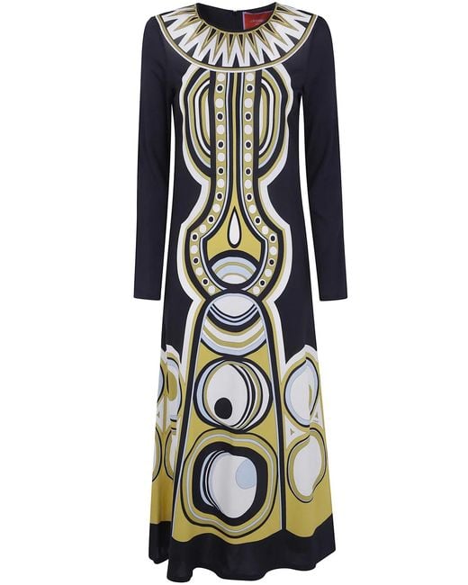 LaDoubleJ Multicolor Long Sleeve Swing Dress