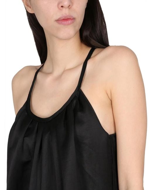 Alysi Black Wide Satin Jumpsuit