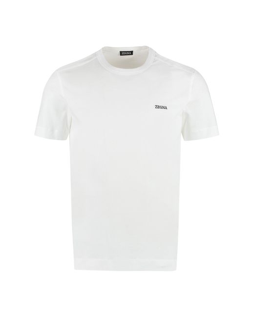 ZEGNA Women's White Logo Cotton T-Shirt