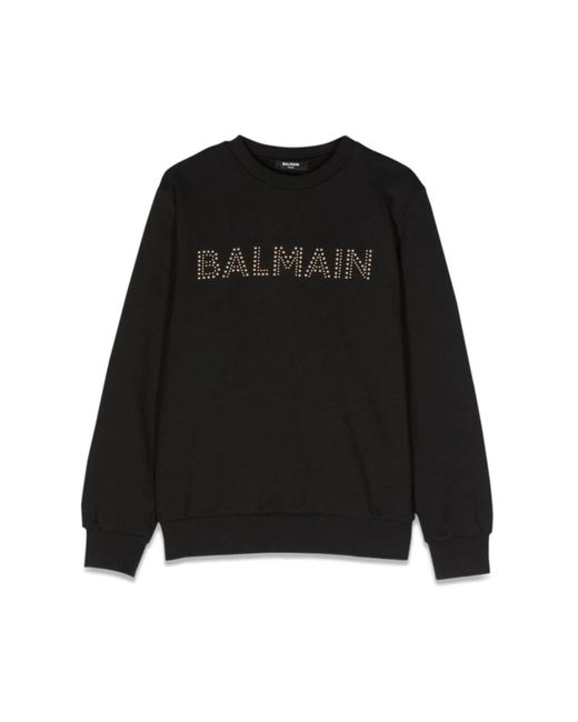 Balmain Black Logo Crewneck Sweatshirt
