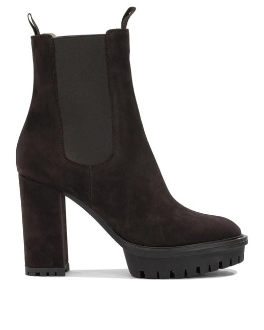 Gianvito Rossi Black "Barry" Pull-On Ankle Boots