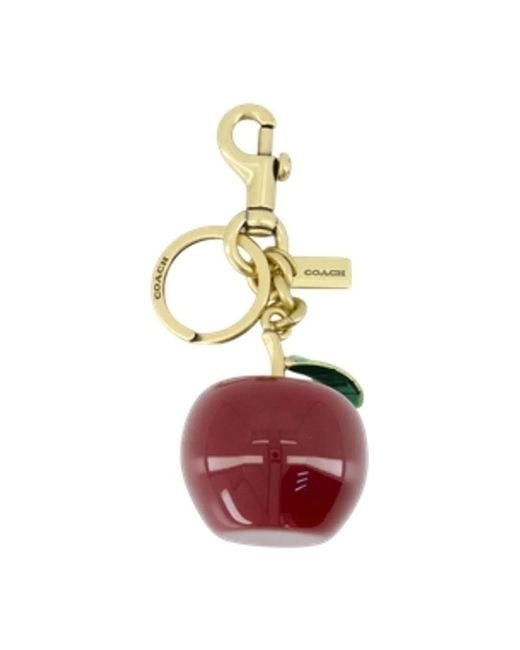 COACH Metallic Small Apple Keychain