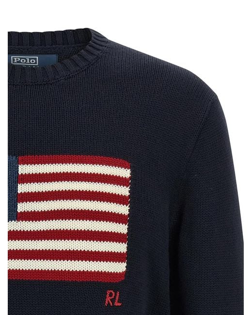 Polo Ralph Lauren Blue Intarsia Sweater for men