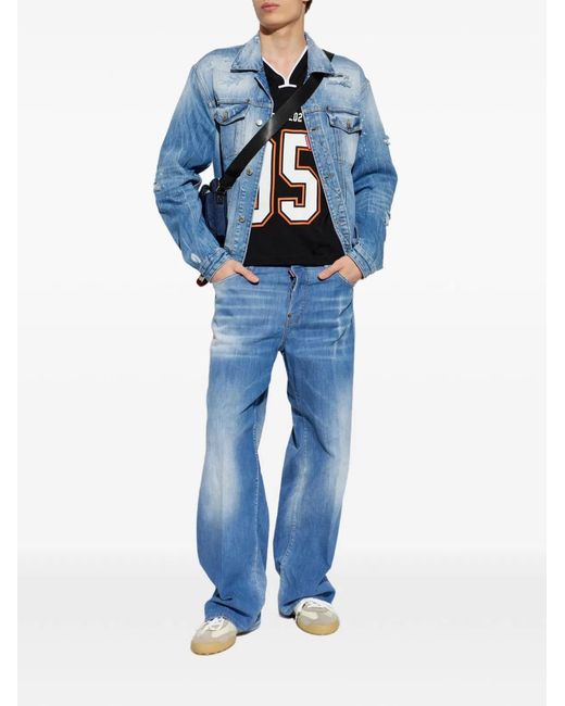 DSquared² Blue Cotton Trousers for men