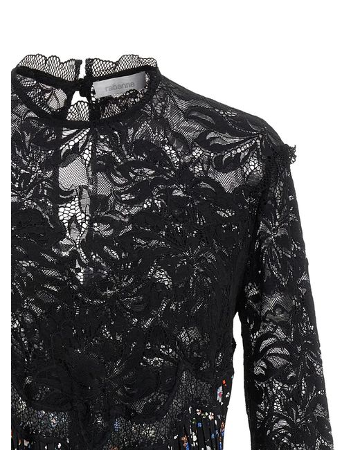 Rabanne Black Floral Lace Dress