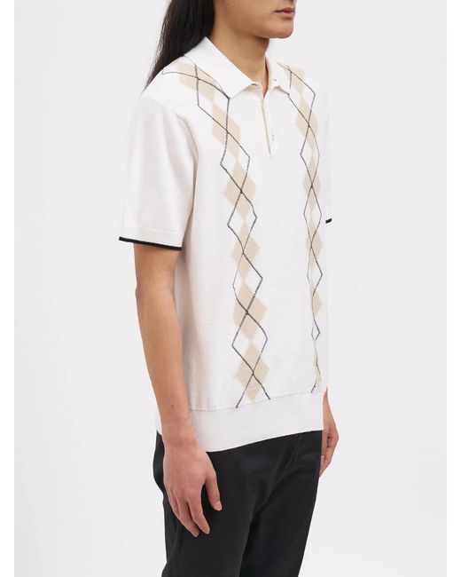 Paolo Pecora White Cotton Knitted Polo Shirt for men