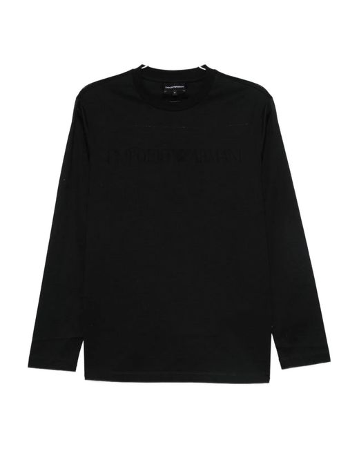Emporio Armani Black Logo Cotton T-Shirt for men