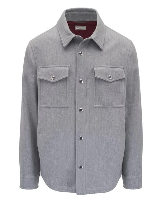 Brunello Cucinelli Gray Cashmere Jacket for men