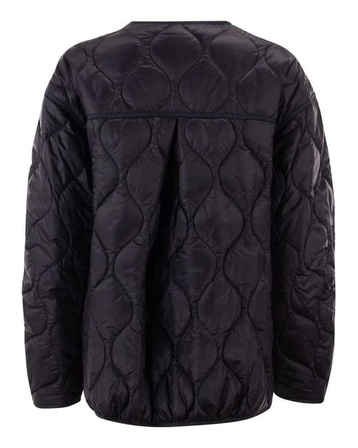 Fay Black Technical Fabric Jacket With Onion Quilting
