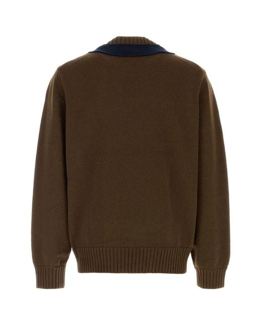Sacai Brown Wool Sweater for men